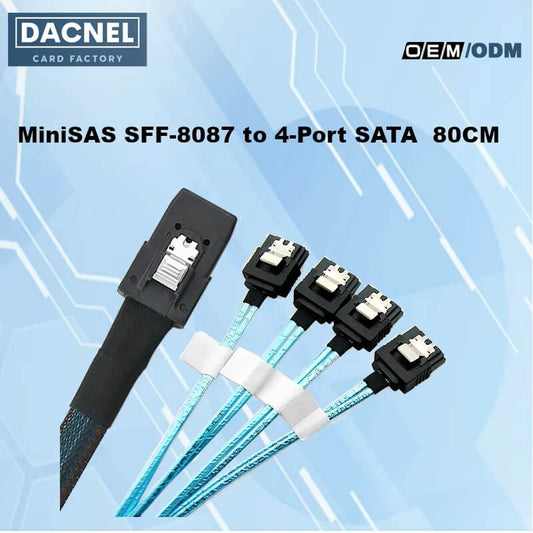 MiniSAS SFF-8087 auf 4-Port SATA-Kabel, 80 cm Länge, 6 Gb/s