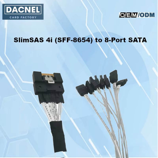 SlimSAS 4i (SFF-8654) to 8-Port SATA Adapter Card for Storage Expansion