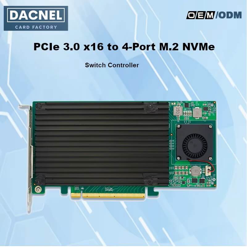 Quad PCIe 3.0 x16 auf M.2 NVMe SSD Adapter-PLX8747