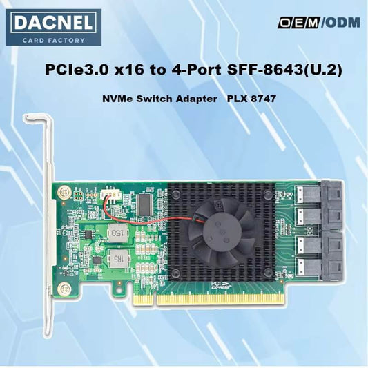 4 Port PCIe 3.0 x16 to NVMe Switch Adapter-STC 3163-4I