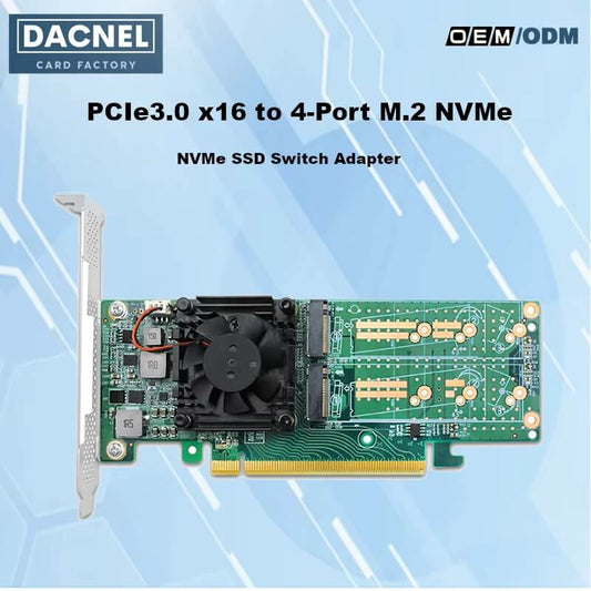 PCI Express x16 to Quad M.2 NVMe SSD Switch Adapter-STC 3162-4IL