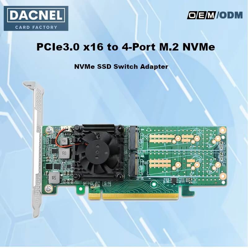 PCI Express x16 to Quad M.2 NVMe SSD Switch Adapter-STC 3162-4IL