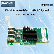 Load image into Gallery viewer, PCIe 2.0 x4 to 4-Port USB 3.0 Type-A Adapter Card 5Gb/s

