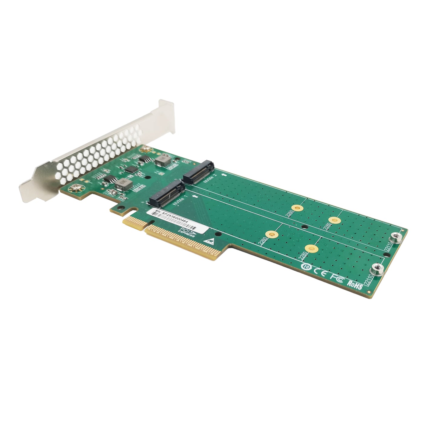 PCIe x8 to 2-Port M.2 NVMe Adapter