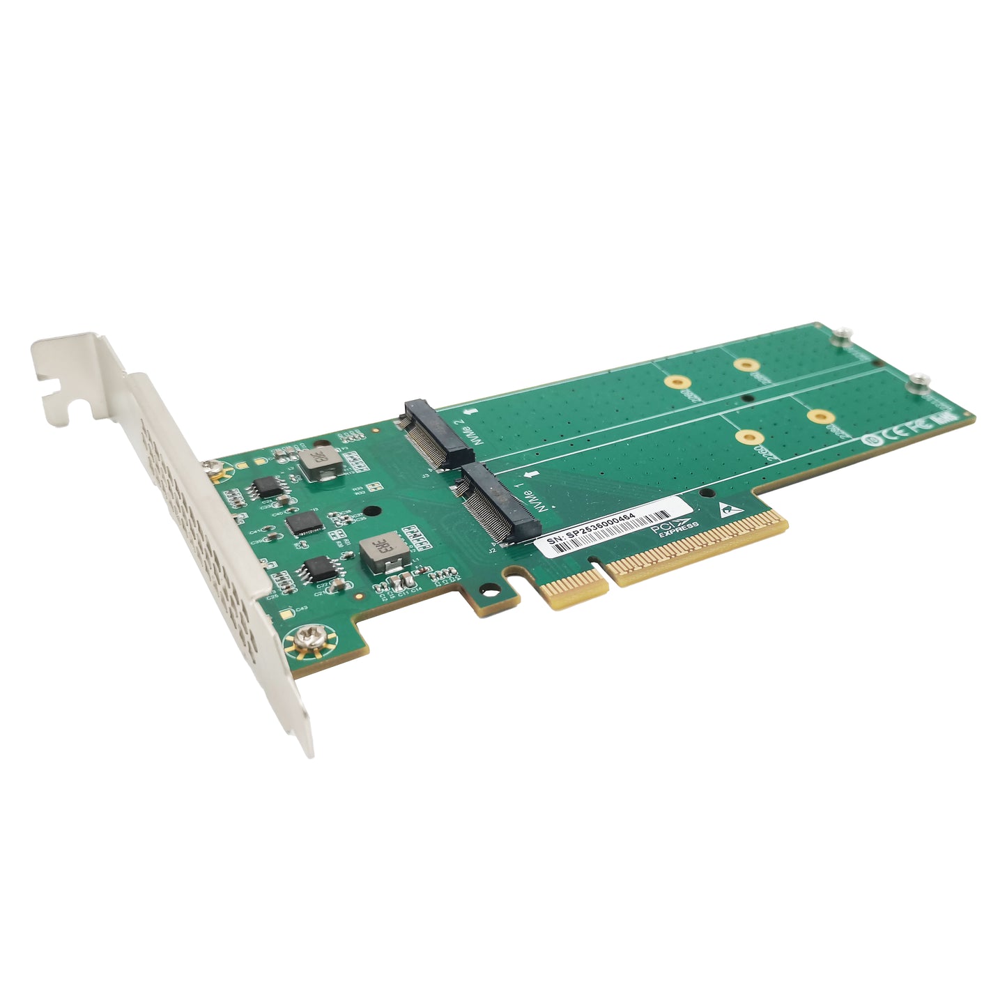 PCIe x8 to 2-Port M.2 NVMe Adapter