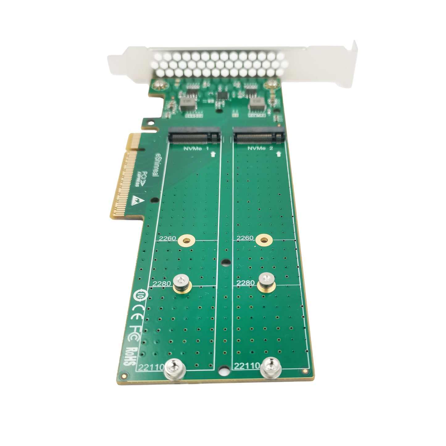 PCIe x8 to 2-Port M.2 NVMe Adapter