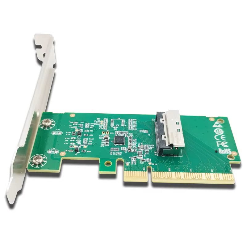 PCIe 5.0 x8 to MCIO 8i Adapter Card Support 2*PCIe 5.0 U.2 NVMe SSD-XIC PE580