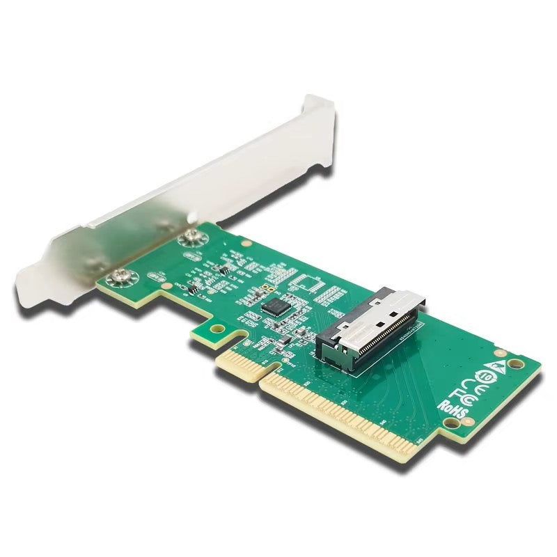 PCIe 5.0 x8 to MCIO 8i Adapter Card Support 2*PCIe 5.0 U.2 NVMe SSD-XIC PE580