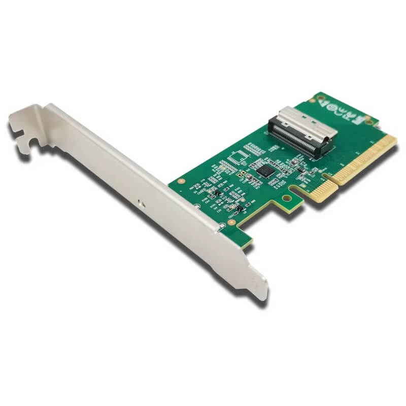 PCIe 5.0 x8 to MCIO 8i Adapter Card Support 2*PCIe 5.0 U.2 NVMe SSD-XIC PE580