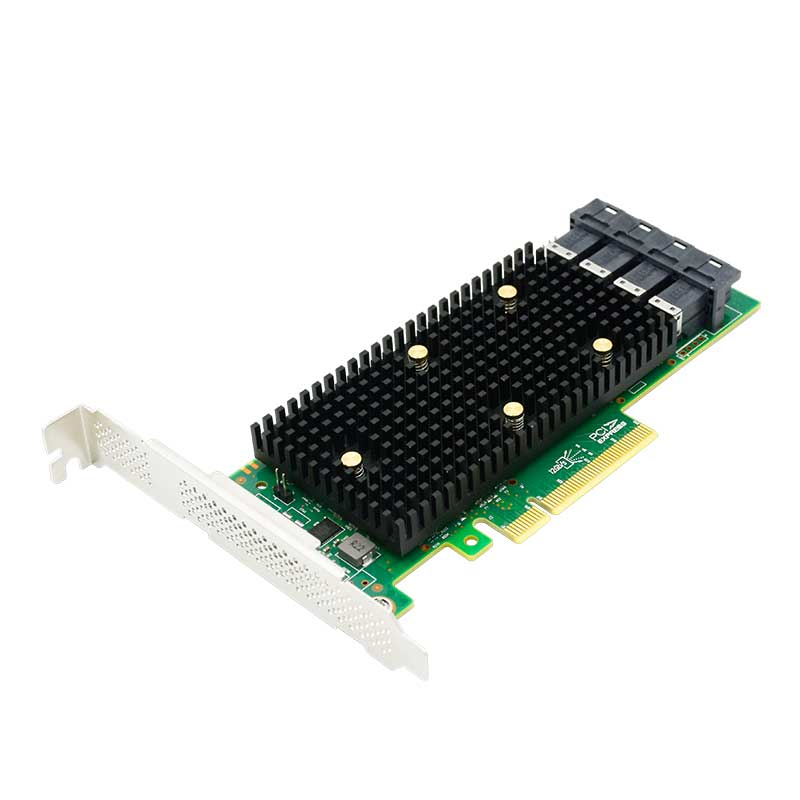 PCIe 3.1 x8 to 16 Port SAS/SATA/NVMe HBA Expansion Card - HBA SAS3416-16I